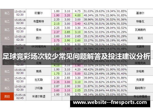 足球竞彩场次较少常见问题解答及投注建议分析